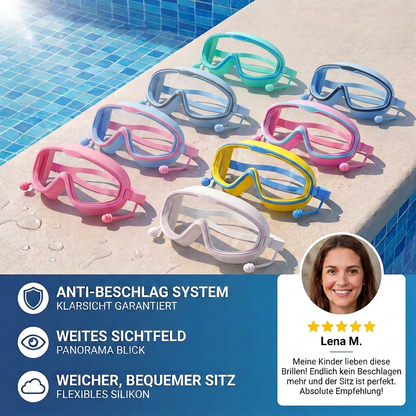 KIndergerechte Schwimm Brillen mit Großen Rahmen und Anti-Beschlag System