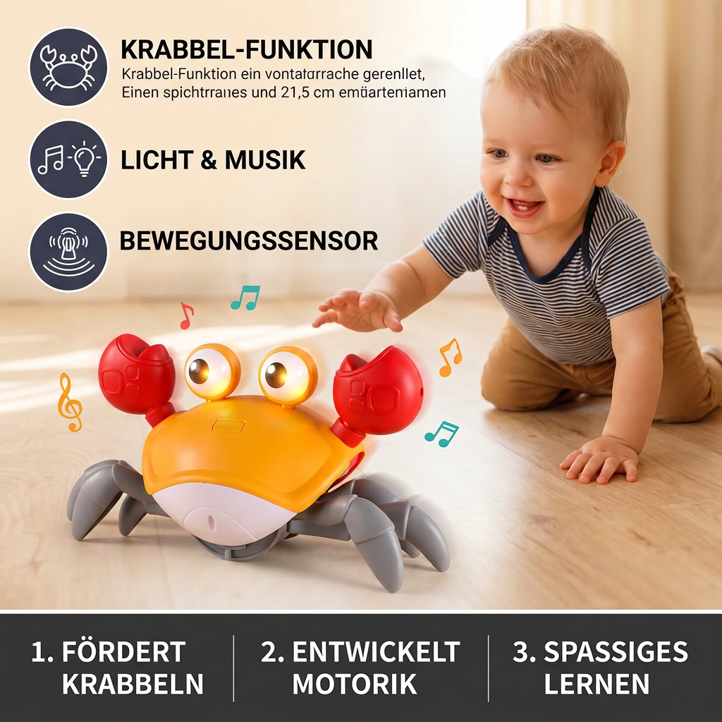 Krabben Racer – Fördert das Krabbeln Ihres Kindes – Interaktives Spielzeug