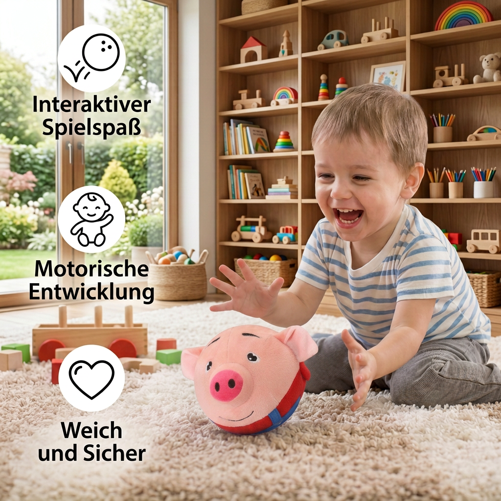 Hüpfender Schweineball – Perfekt für die Spielzeit – Interaktiver Spielball