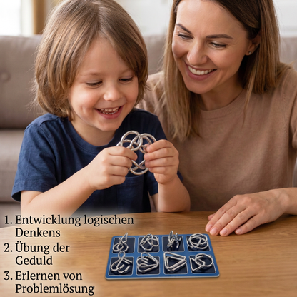 Metall Gehirntraining Ring Set