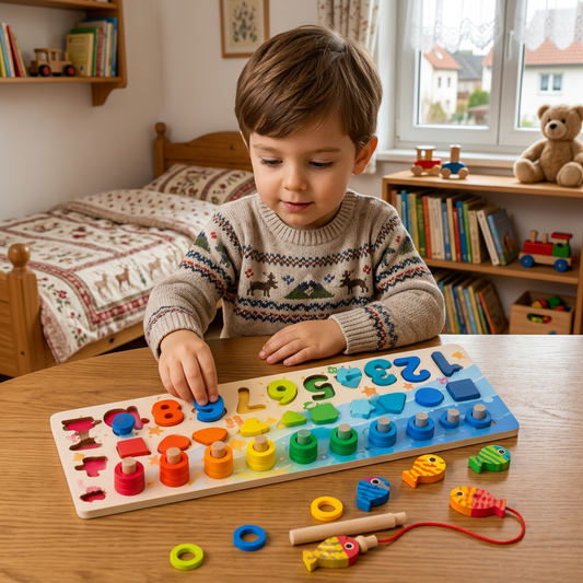 WoodenEdu | Kognitives Lernspielzeug – Montessori Holztafel