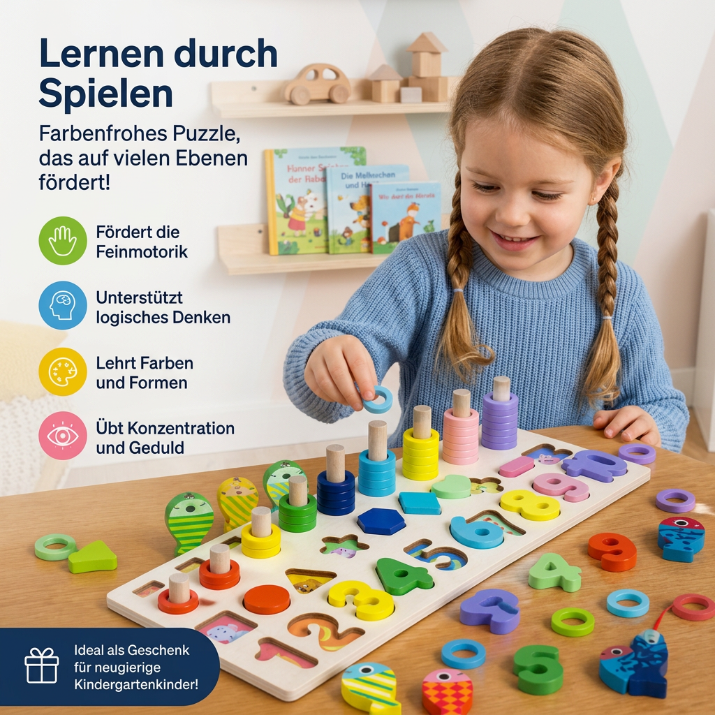 WoodenEdu | Kognitives Lernspielzeug – Montessori Holztafel