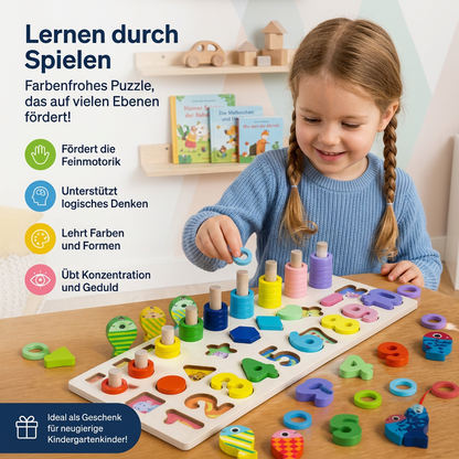 WoodenEdu | Kognitives Lernspielzeug – Montessori Holztafel
