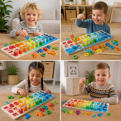 WoodenEdu | Kognitives Lernspielzeug – Montessori Holztafel