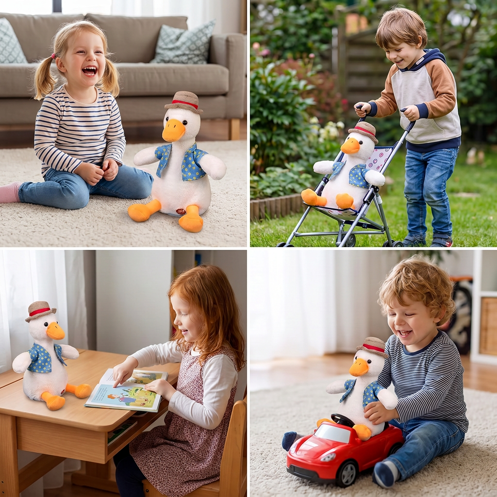 Sprechende Ente mit Hut – Kinderspielzeug