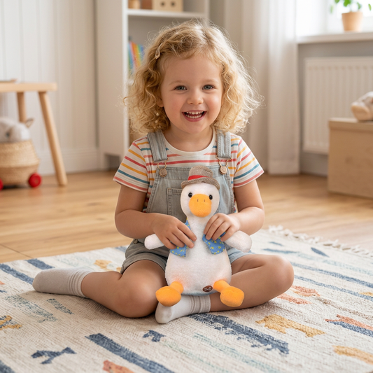 Sprechende Ente mit Hut – Kinderspielzeug