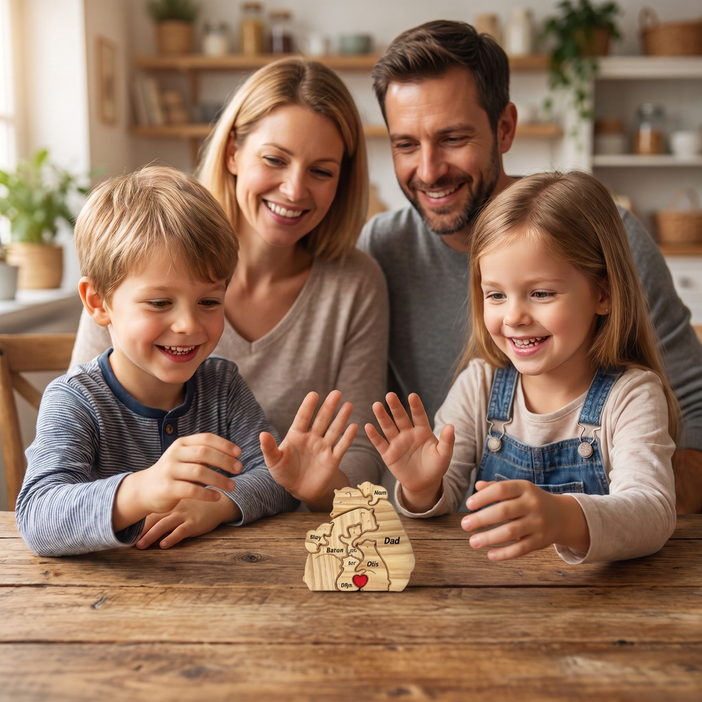 Handgefertigte personalisierte Bärenfamilie