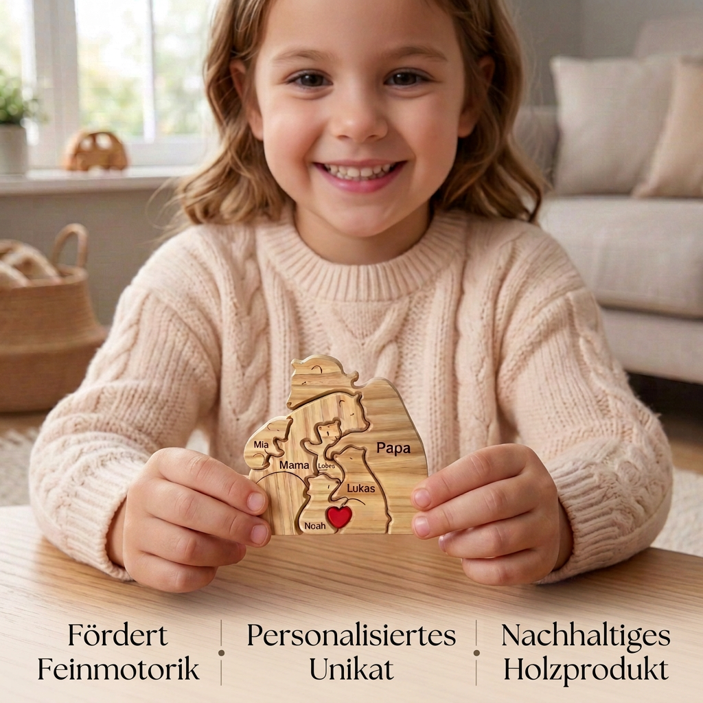 Handgefertigte personalisierte Bärenfamilie