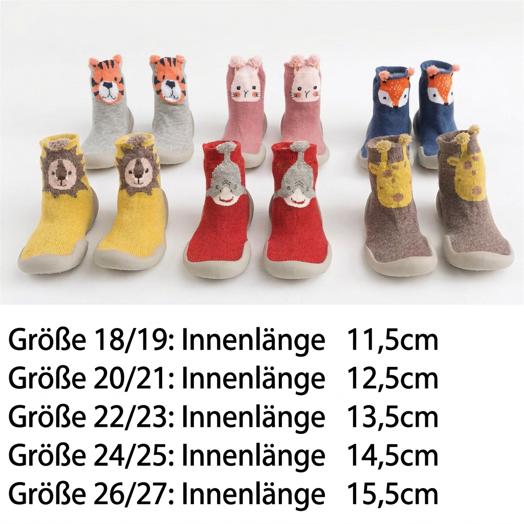Rutschfeste Sockenschuhe im Tierdesign