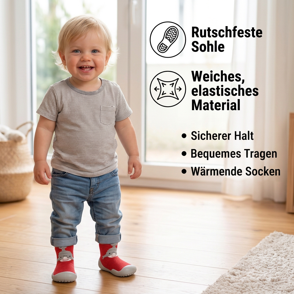 Rutschfeste Sockenschuhe im Tierdesign
