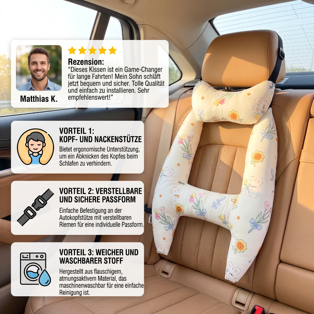 Kuscheliges Autokissen für Kinder