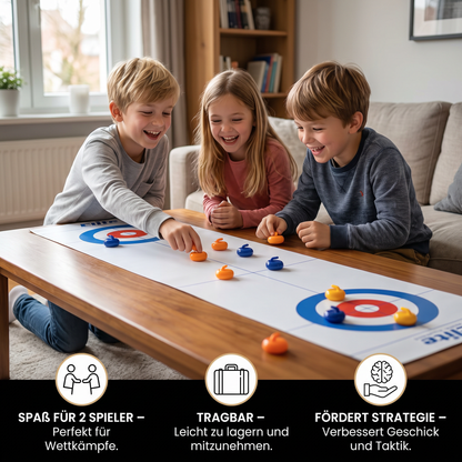 Faltbares Tisch-Curling Spiel – 2-Spieler Wettkampf-Set