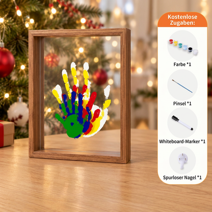 DIY Handabdruck Bilderrahmen aus Holz – Familien Erinnerungsset mit Farben