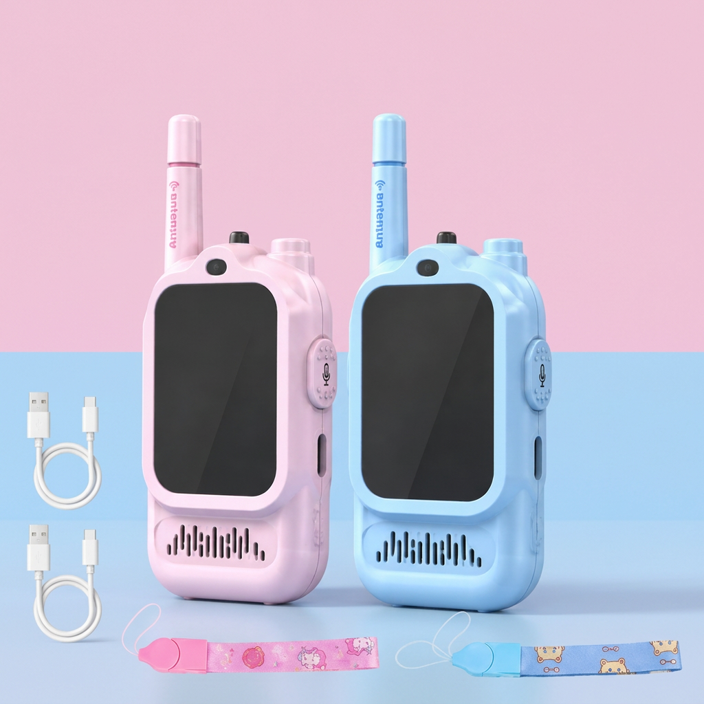 Kinder Video-Walkie-Talkie 2er Set  – Funkgeräte mit Kamera & Bildschirm