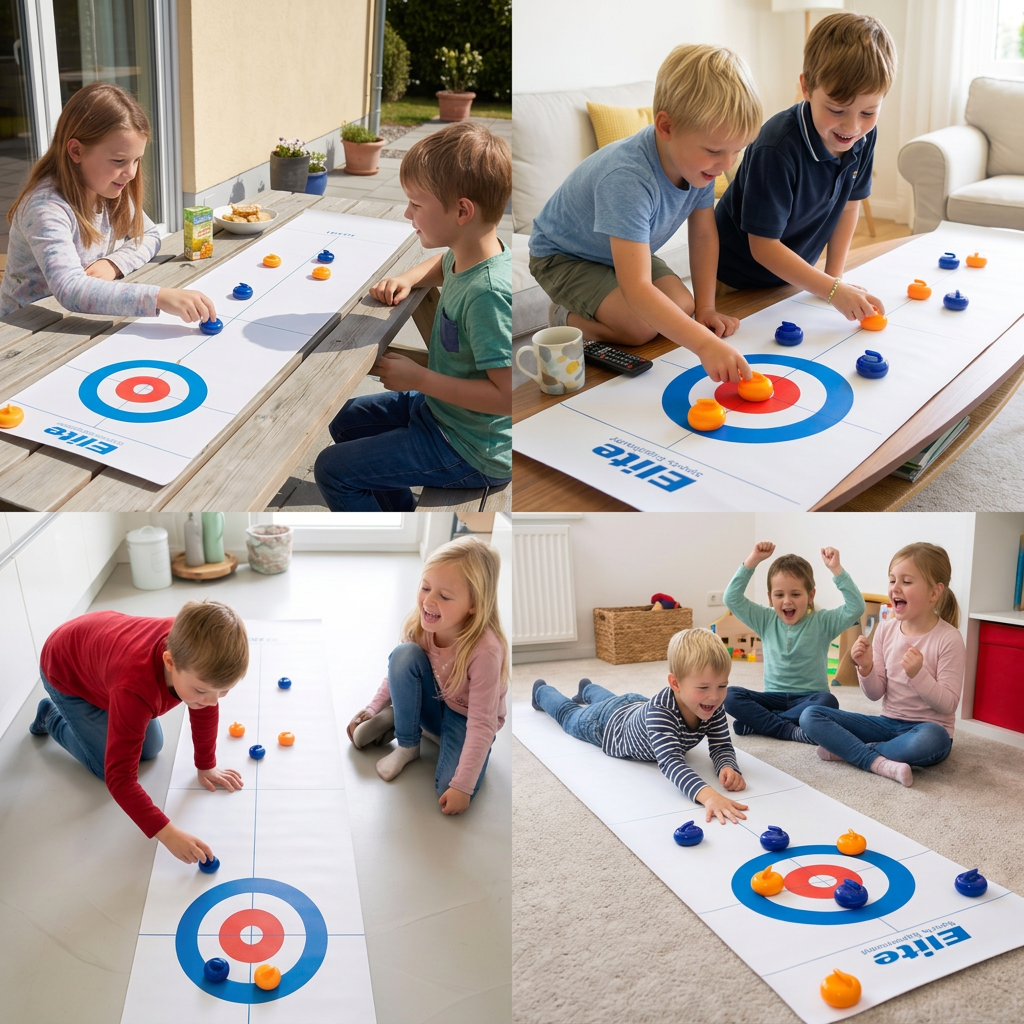 Faltbares Tisch-Curling Spiel – 2-Spieler Wettkampf-Set