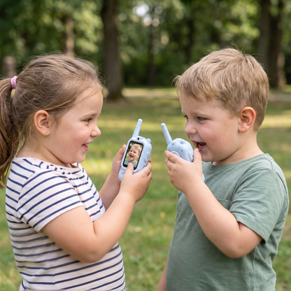 Kinder Video-Walkie-Talkie 2er Set  – Funkgeräte mit Kamera & Bildschirm