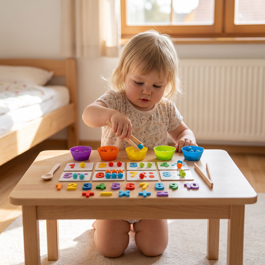 Montessori Kugel Zahlen und Farben Sortierset zum Rechnen Lernen