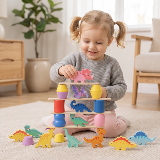 Montessori-Dinosaurier-Stapelspiel