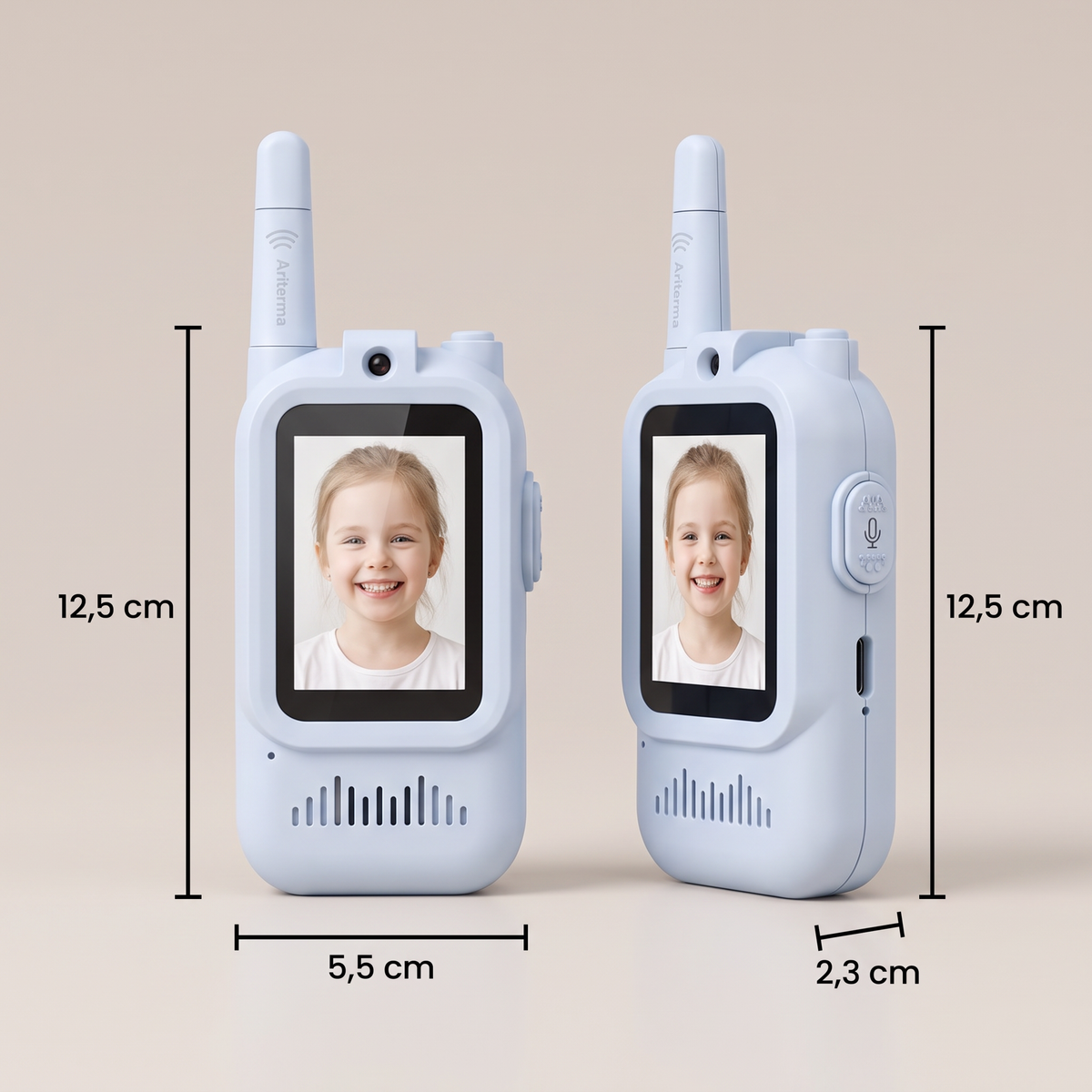 Kinder Video-Walkie-Talkie 2er Set  – Funkgeräte mit Kamera & Bildschirm