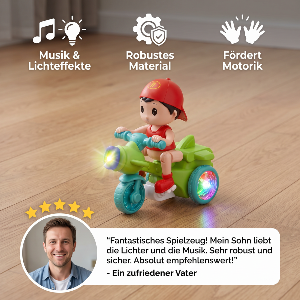 Leuchtendes Musik Kinder Stunt Roller Spielzeug