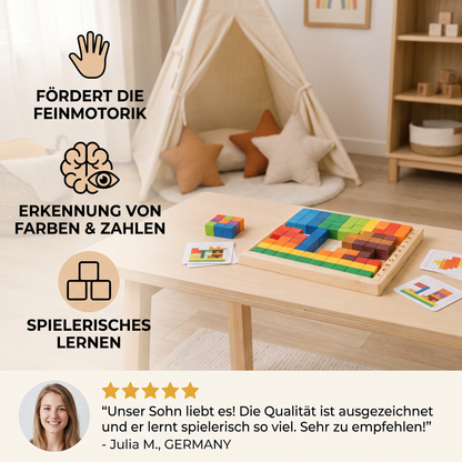 Montessori-Lernbausteine für Farben und Zahlen