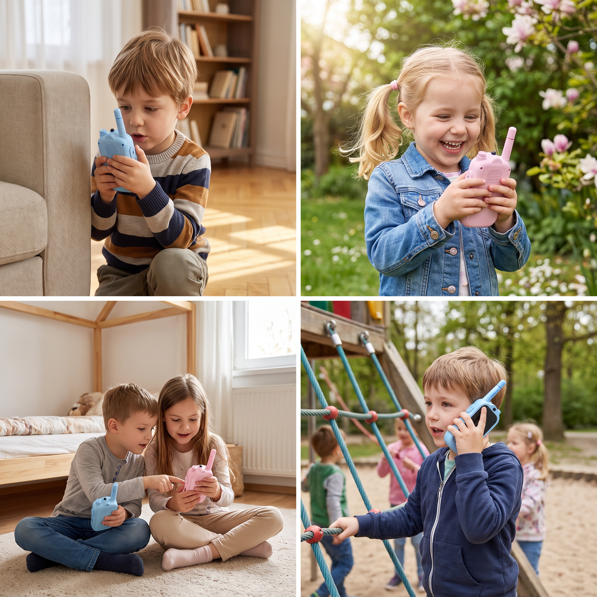Kinder Video-Walkie-Talkie 2er Set  – Funkgeräte mit Kamera & Bildschirm