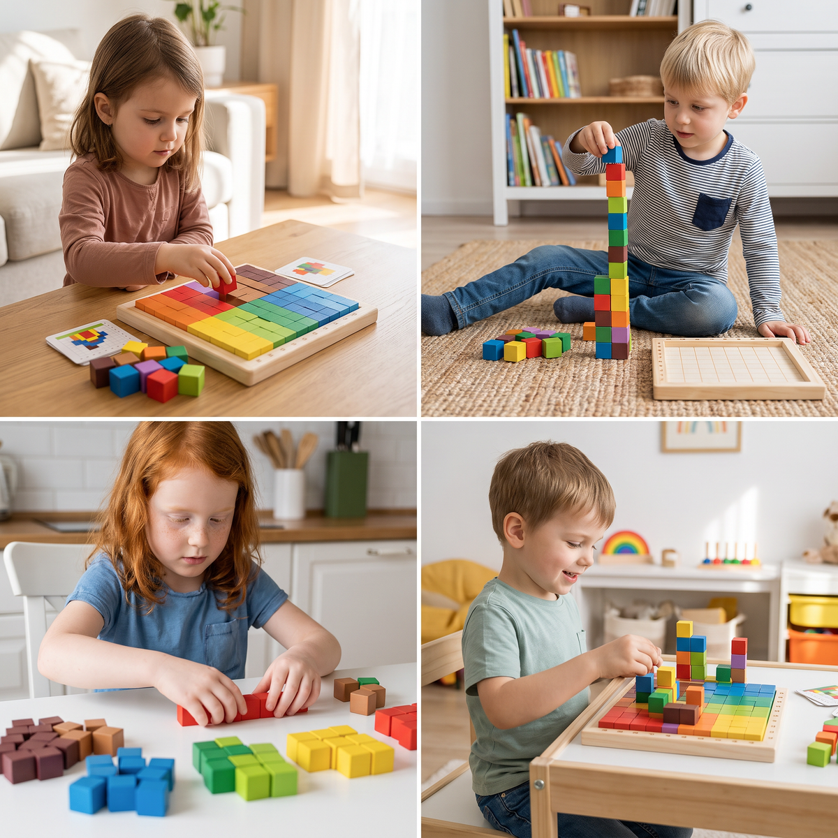 Montessori-Lernbausteine für Farben und Zahlen