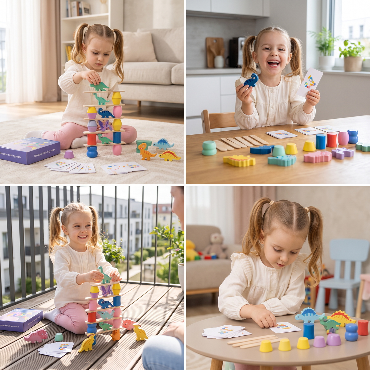 Montessori-Dinosaurier-Stapelspiel