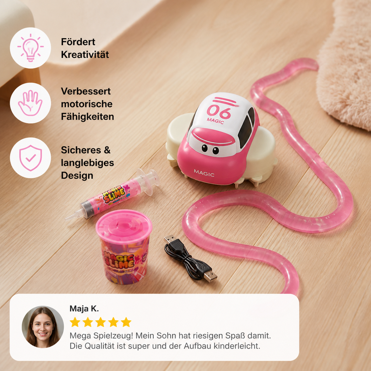 Magisches Slime-Rennbahn-Set – DIY-Abenteuer mit Elektroautos