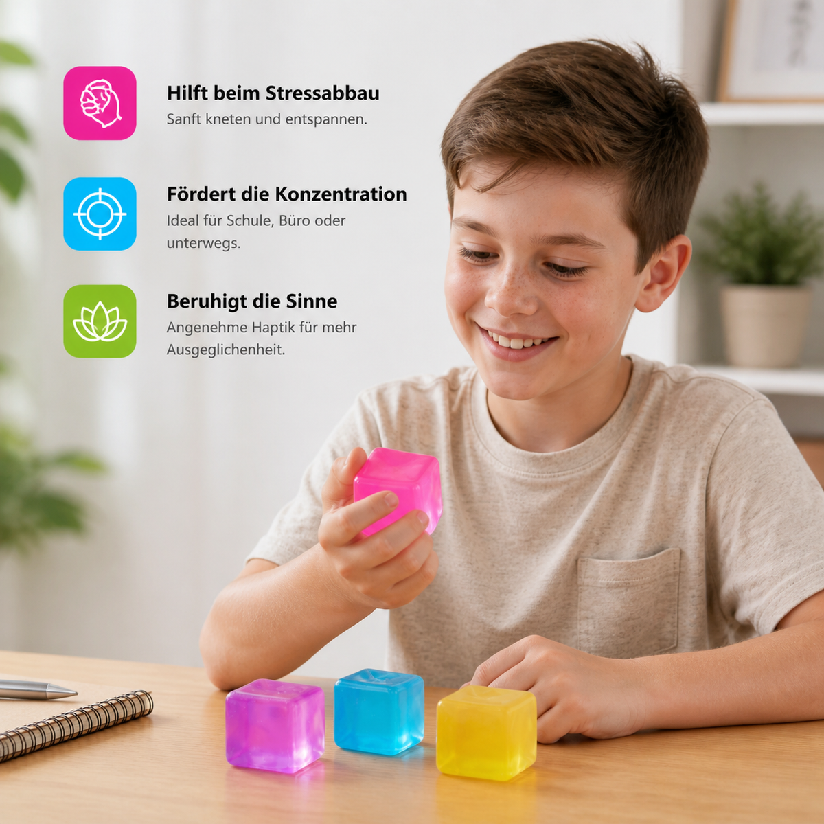 Cube Squishy Stressball – Weiches Gel-Fidget-Spielzeug für die Sinne
