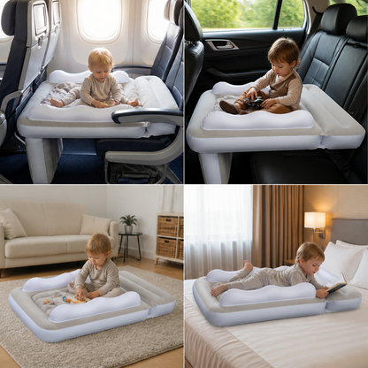 Aufblasbares Kleinkind-Reisebett mit Sitzverlängerung für Flugzeug und Auto