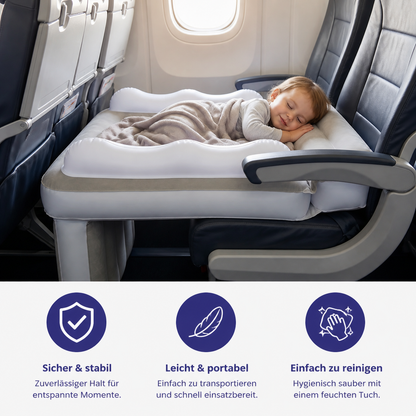 Aufblasbares Kleinkind-Reisebett mit Sitzverlängerung für Flugzeug und Auto