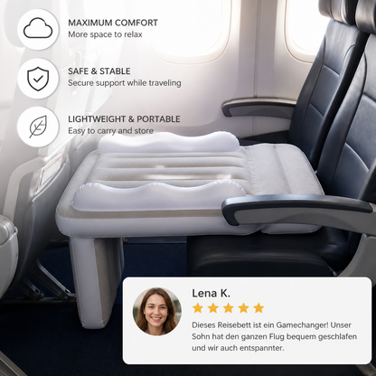 Aufblasbares Kleinkind-Reisebett mit Sitzverlängerung für Flugzeug und Auto