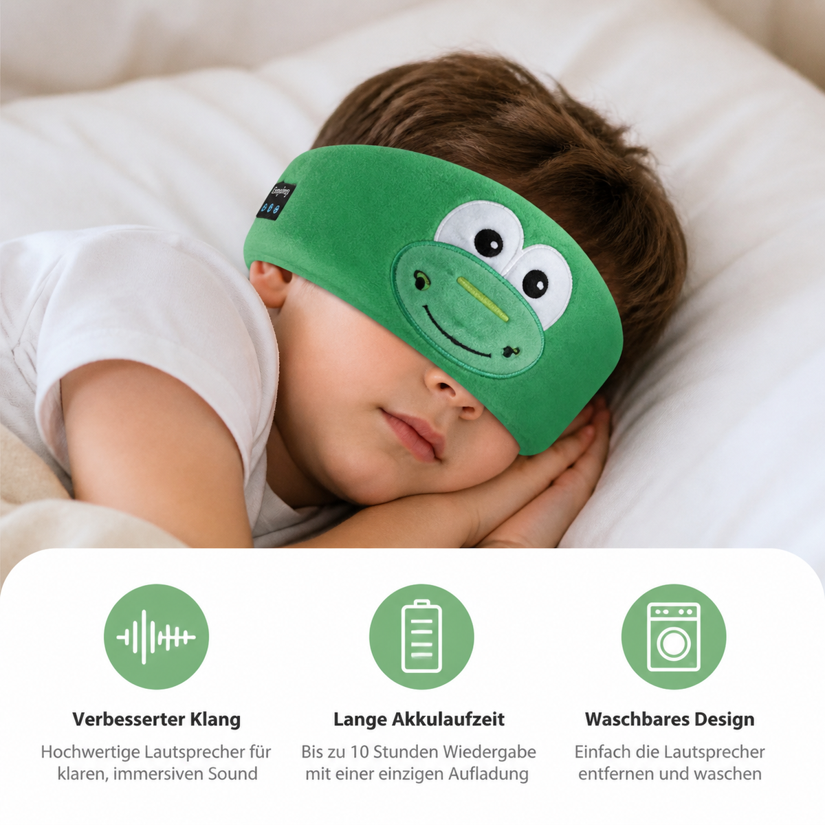 2-in-1 Schlaf-Kopfband mit Bluetooth-Lautsprechern – Weiches Kopfband für Reisen & entspannten Schlaf