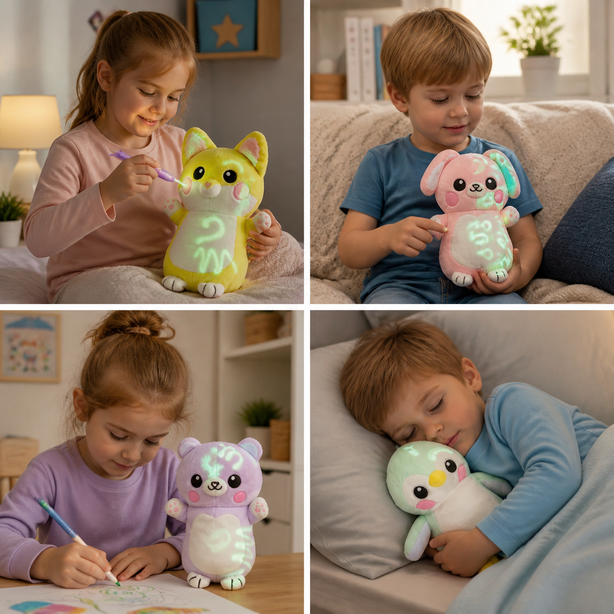 Magisches Kuscheltier mit Leuchtstift – Interaktives Leucht-Plüschtier für Kinder