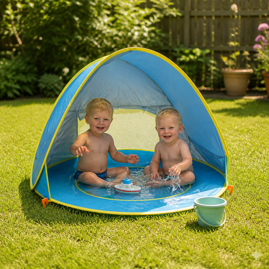Pop-Up Baby Strandzelt mit integriertem Pool & UV-Schutz – Tragbarer Sonnenschutz für Kinder