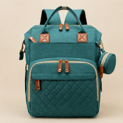 3-in-1 Reise Wickelrucksack mit faltbarem Babybett - Perfekt für Unterwegs!