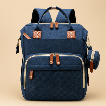 3-in-1 Reise Wickelrucksack mit faltbarem Babybett - Perfekt für Unterwegs!