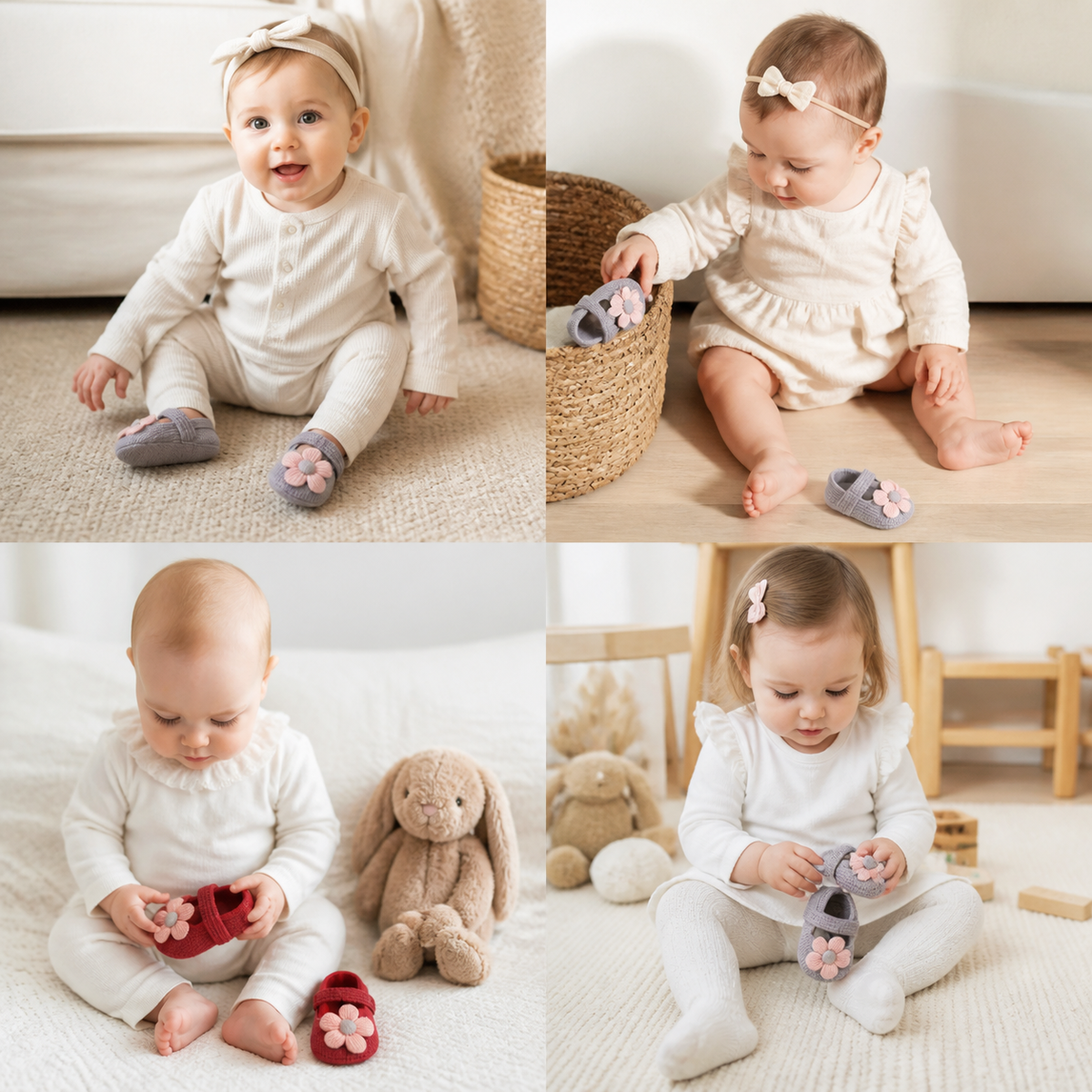 Sommer Babyschuhe mit weicher Sohle im Blumendesign