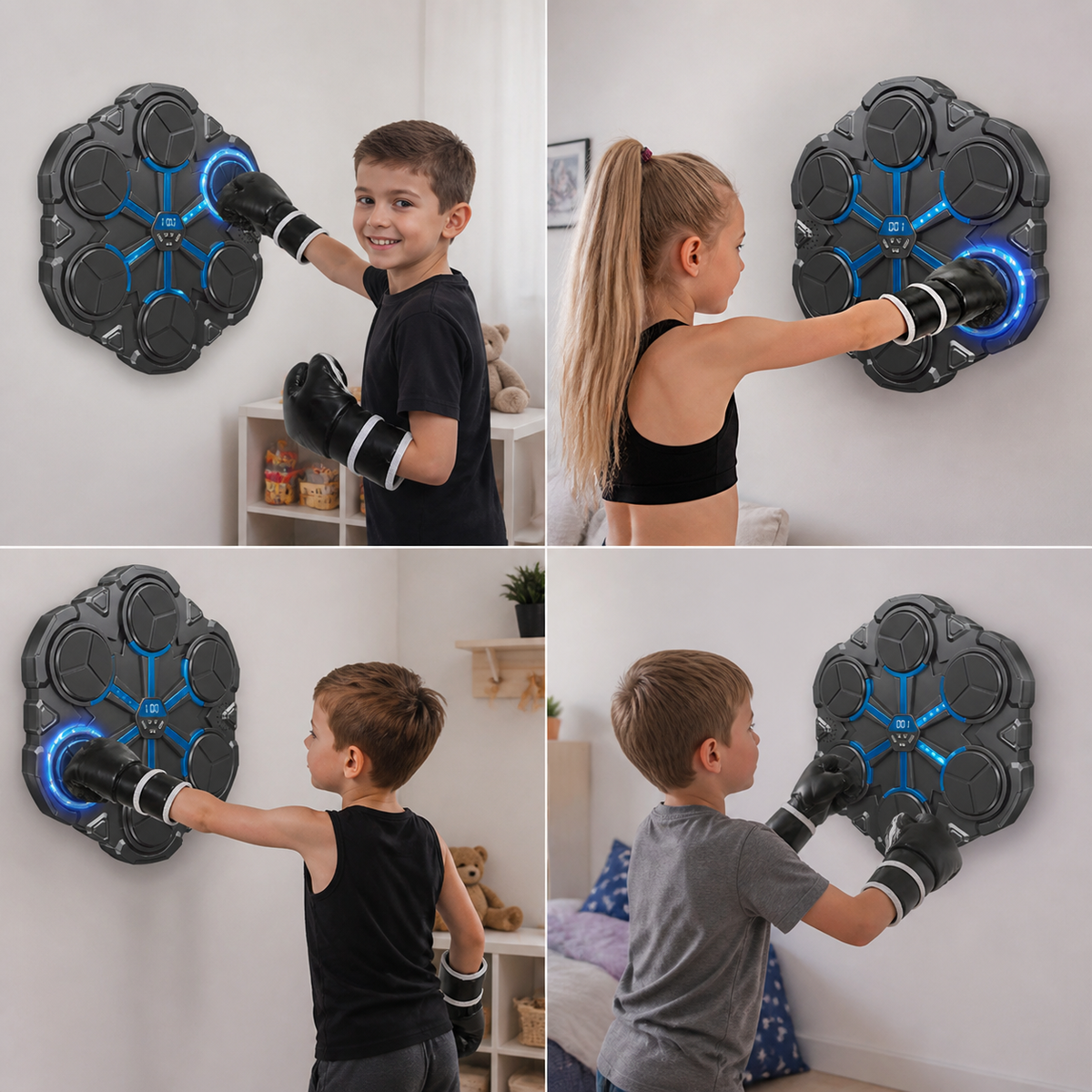 Bluetooth Musik-Boxtrainer für die Wand – Interaktives Boxziel mit Licht & Sound