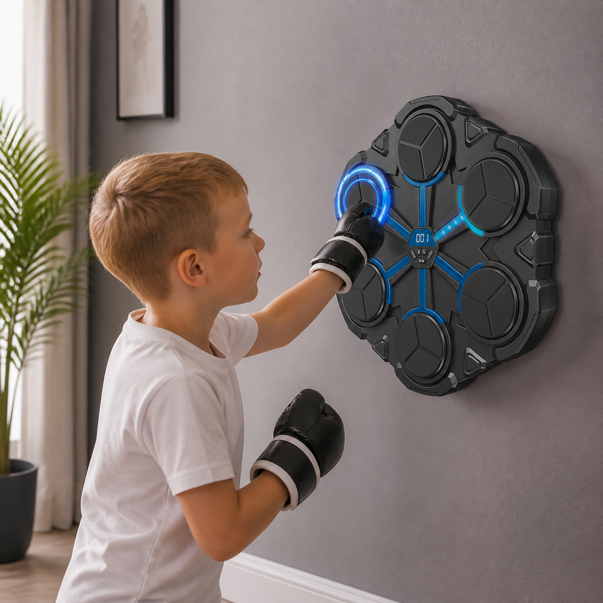 Bluetooth Musik-Boxtrainer für die Wand – Interaktives Boxziel mit Licht & Sound