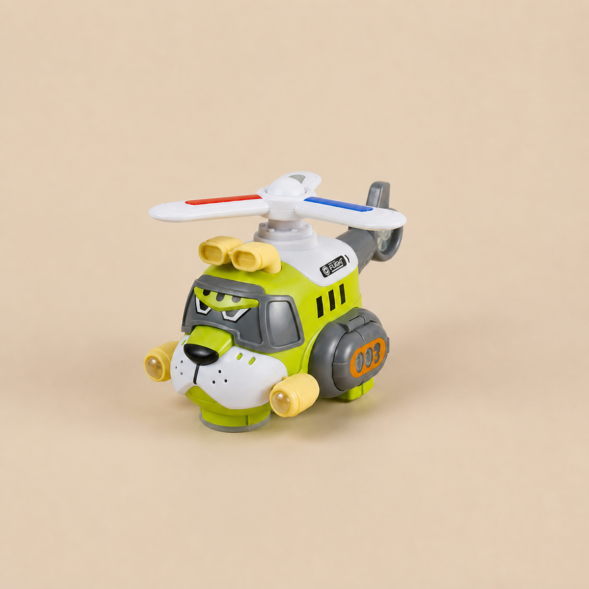 Lustiges Tiger-Flugzeug für Kinder – Spielzeug mit 360° Drehfunktion, Licht & Sound