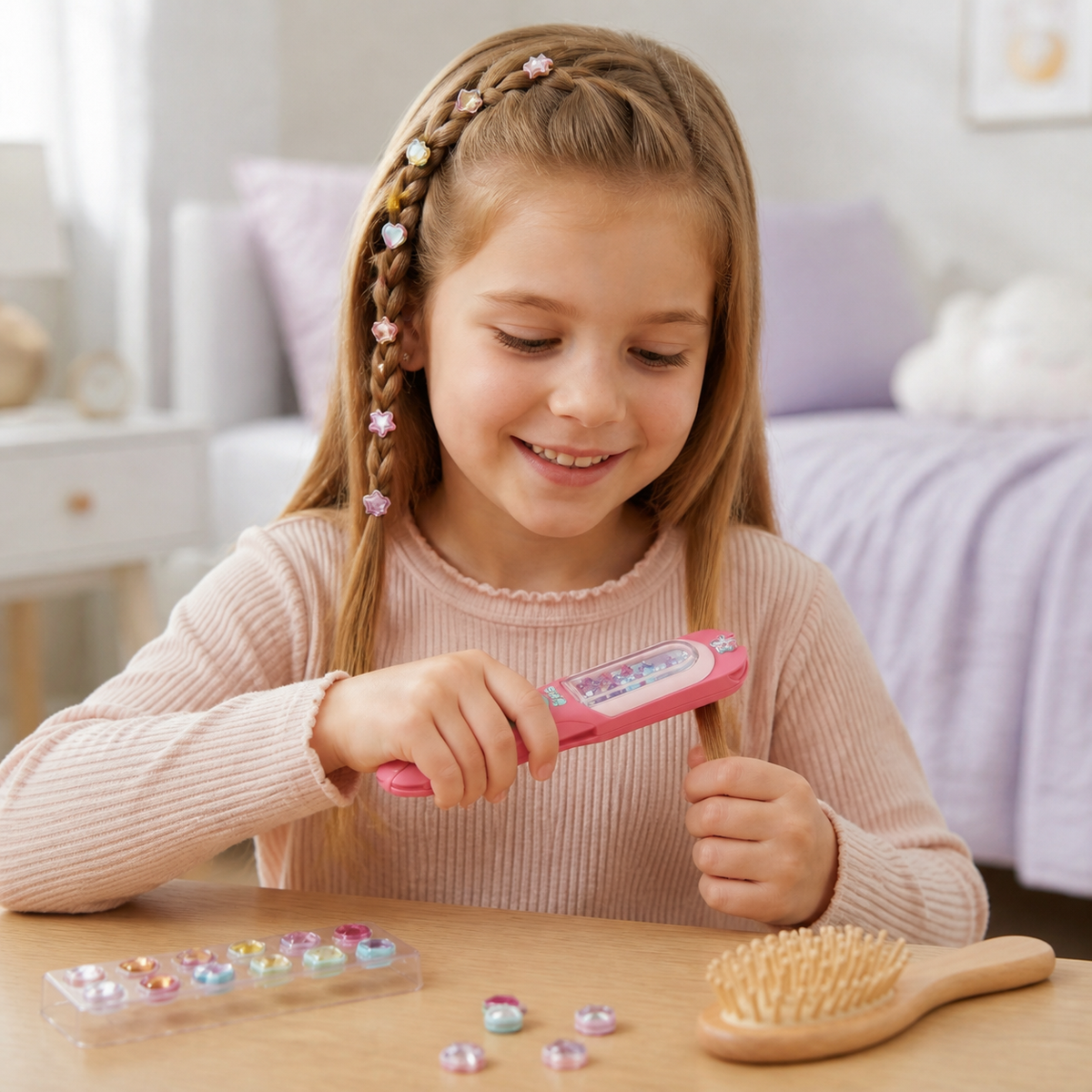 Kinder-Haar-Schmuck-Set – Haar-Strass-Stempel mit wiederverwendbaren Glitzersteinen