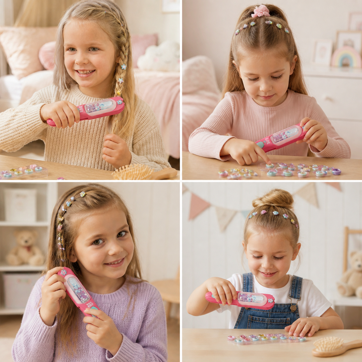 Kinder-Haar-Schmuck-Set – Haar-Strass-Stempel mit wiederverwendbaren Glitzersteinen