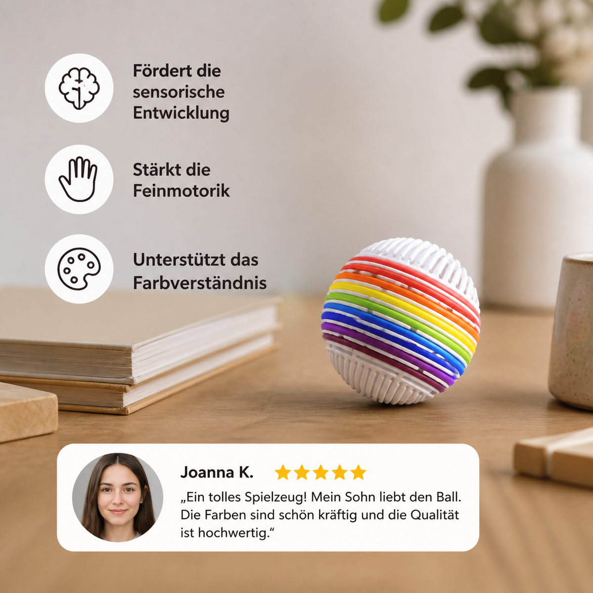Montessori Sensorik-Ball – Farblern- & Motorikspiel aus Silikon