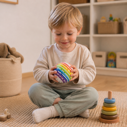 Montessori Sensorik-Ball – Farblern- & Motorikspiel aus Silikon