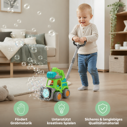 Leuchtender Seifenblasenwagen – Schiebe-Spielzeug für Kinder