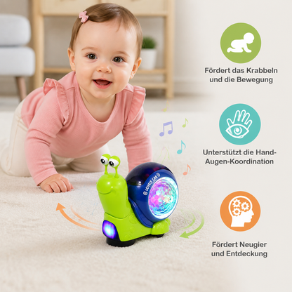 Leuchtende und Musik Spielende Schnecke Krabbelspielzeug