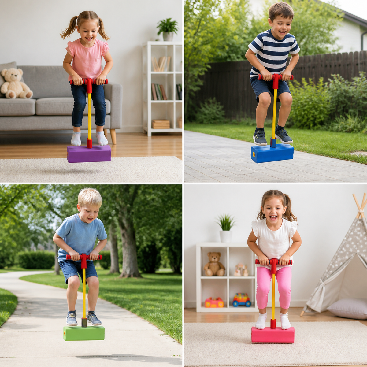 Kinder-Pogo-Hüpfer aus Schaumstoff – Hüpfspielzeug für drinnen & draußen