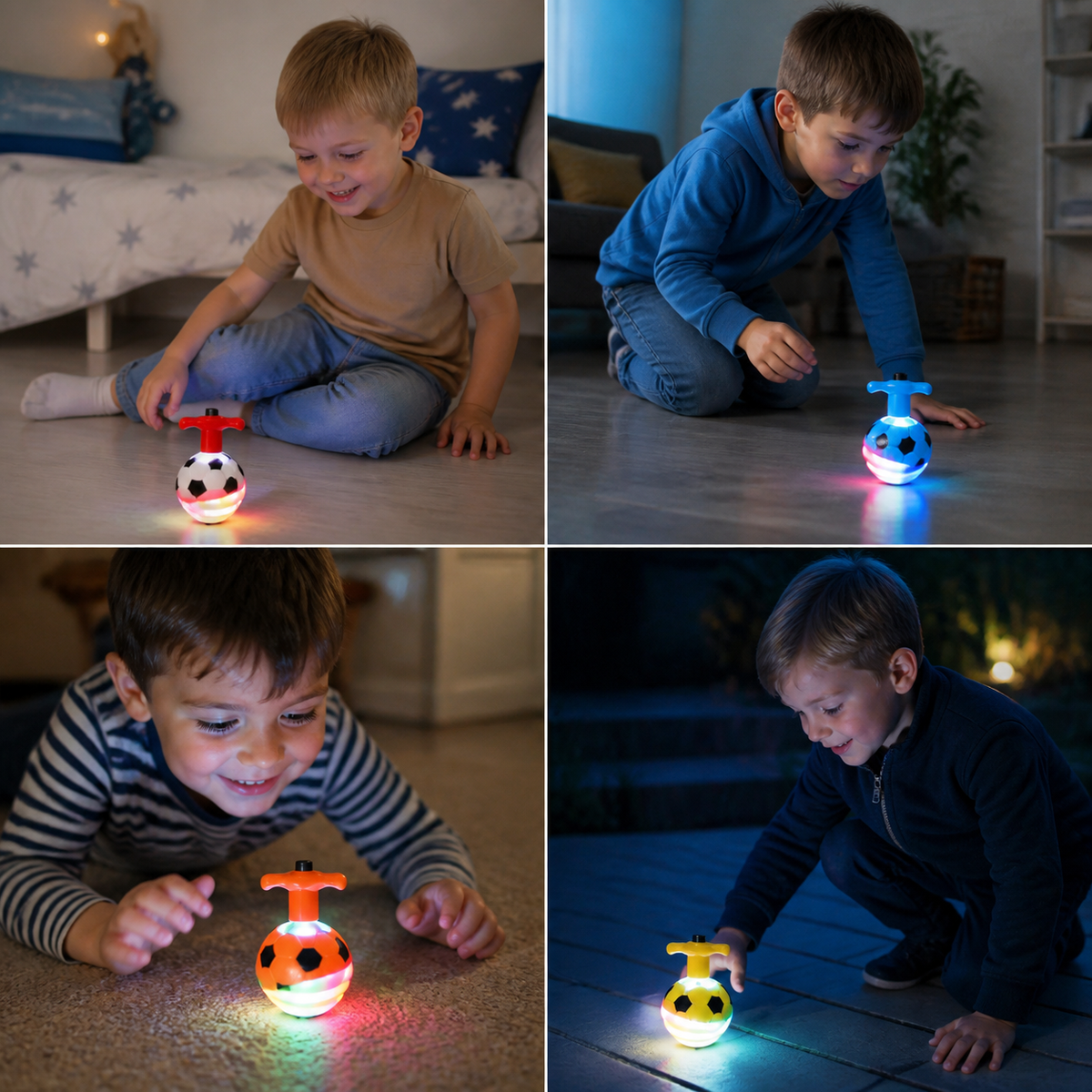 Leuchtender LED Fußball Kreisel